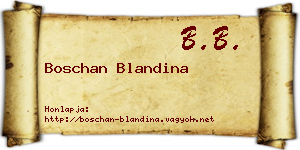 Boschan Blandina névjegykártya